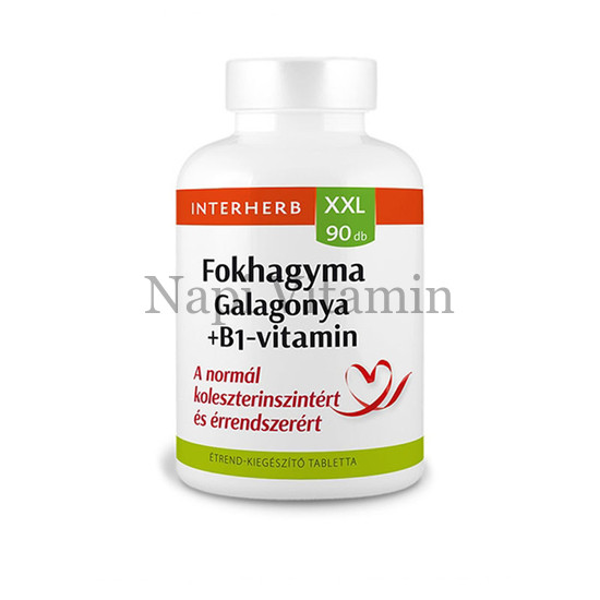 Interherb XXL Fokhagyma +Galagonya +B1-vitamin tabletta 90x Interherb XXL Fokhagyma +Galagonya +B1-vitamin tabletta 90x